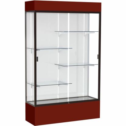 Waddell Lighted Floor Case, White Back w/ Dark Bronze Frame & Colored Base 1