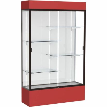 Waddell Lighted Floor Case, White Back w/ Dark Bronze Frame & Colored Base 1