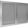Ghent 2 Door Enclosed Vinyl Bulletin Board with Satin Frame 1
