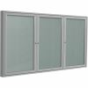Ghent 3 Door Enclosed Vinyl Bulletin Board with Satin Frame 1