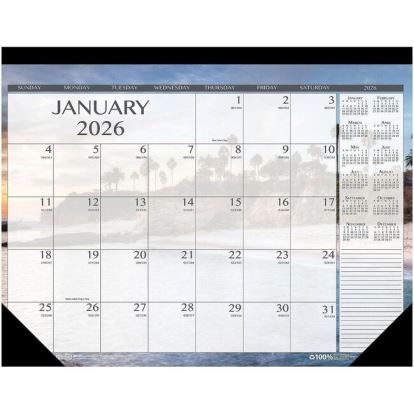 House of Doolittle Monthly Desk Pad Calendar Earthscapes Seascapes 22 x 17 Inches 1