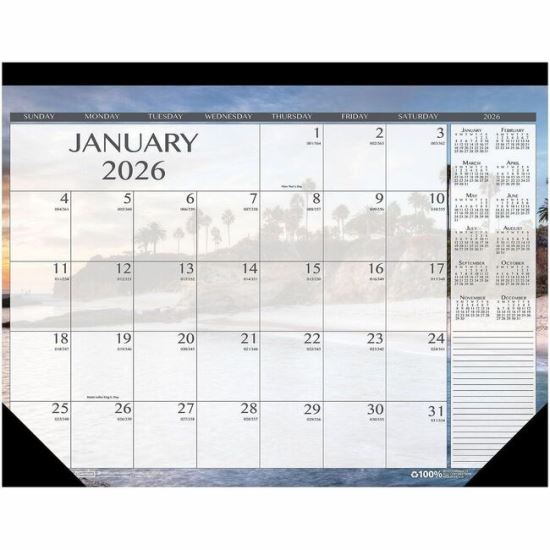 House of Doolittle Monthly Desk Pad Calendar Earthscapes Seascapes 22 x 17 Inches 1