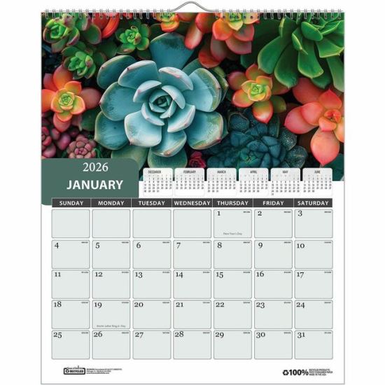 House of Doolittle Recycled Succulent & Cacti Wall Calendar 1