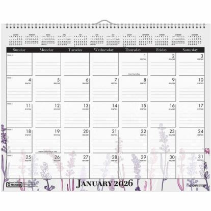 House of Doolittle Recycled Monthly Wall Calendar Wild Flower 1