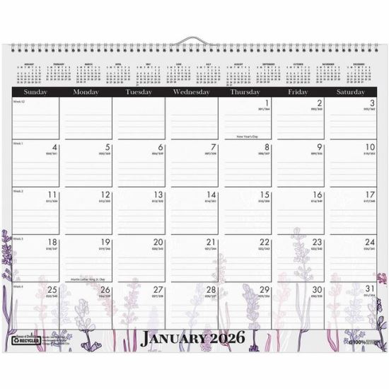 House of Doolittle Recycled Monthly Wall Calendar Wild Flower 1