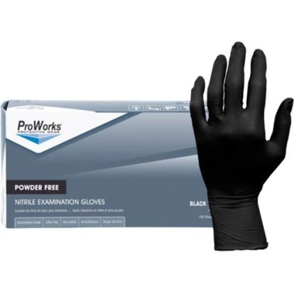 ProWorks Black Nitrile Exam Gloves, Powder Free 5 mil (GL-N145F) 1
