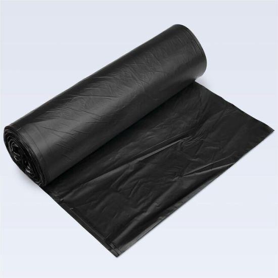 Inteplast HDPE Can Liners, 22 Microns, 38" x 60" , Black, Pack Of 150 Liners 1