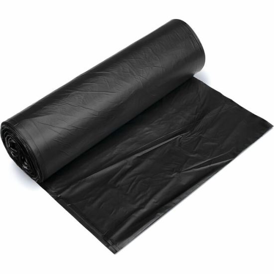Inteplast HDPE Can Liners, 22 Microns, 43" x 48" , Black, Pack Of 150 Liners 1