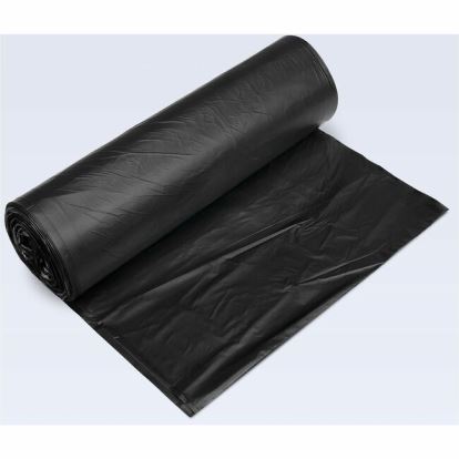 Inteplast HDPE Can Liners, 19 Microns, 38"x 58" , Black, Pack Of 150 Liners 1