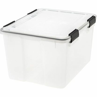 IRIS Weathertight Storage Box, 46 Quarts, 11 4/5"H x 15 4/5"W x 19 7/10"D, Clear 1