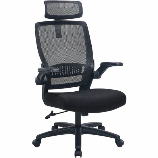 Lorell Lanser Mesh-Back Chair with Flip-Up Arms 1