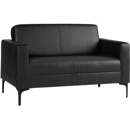 Lorell Soft-Seating Loveseat with Power Charging 1