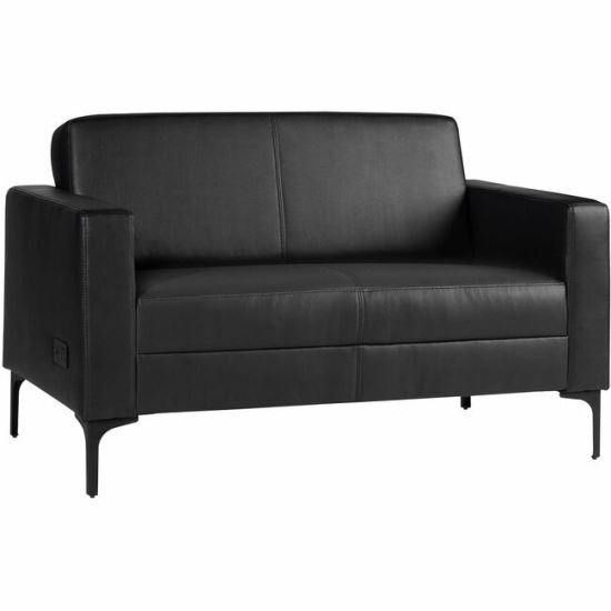 Lorell Soft-Seating Loveseat with Power Charging 1