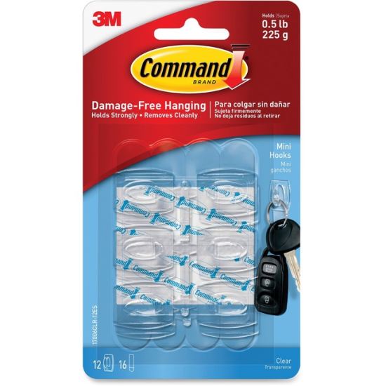 Command .5 lb. Clear Mini Hooks 1