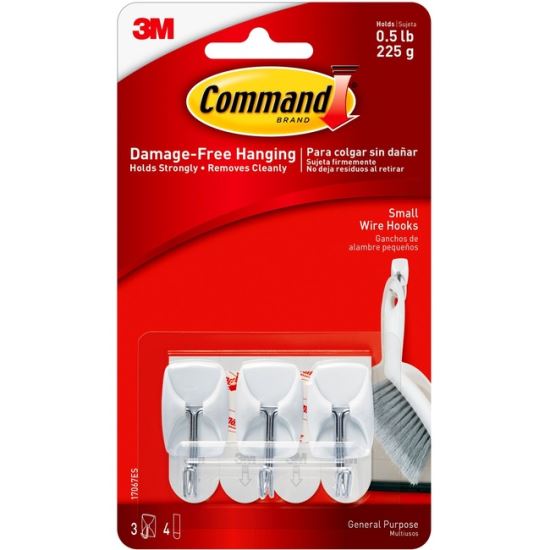 Command Strips 1/2 lb Small Wire Hooks 1