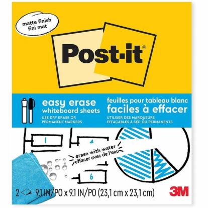 3M Easy Erase Permanent Marker Whiteboard Sheets 1