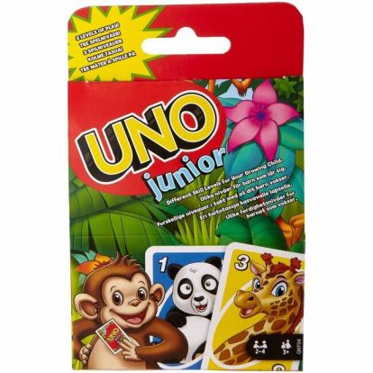 UNO Junior Card Game For Kids With Simple Rules & Animal Matching For 2-4 Player 1