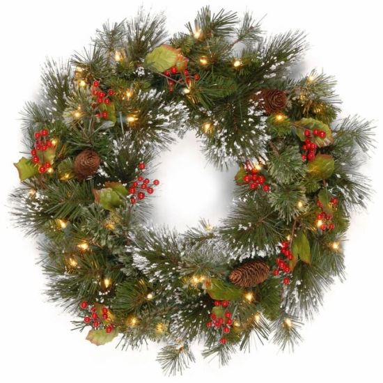 National Tree Wintry Pine Decorative Wreath - Green 1