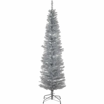 National Tree Tinsel Christmas Tree - Silver 1