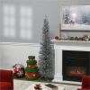 National Tree Tinsel Christmas Tree - Silver 4