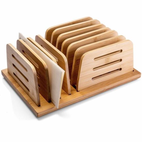Officemate Bamboo Large File Sorter 1