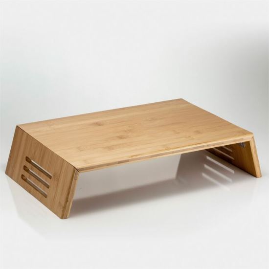 Officemate Bamboo Monitor Stand 1