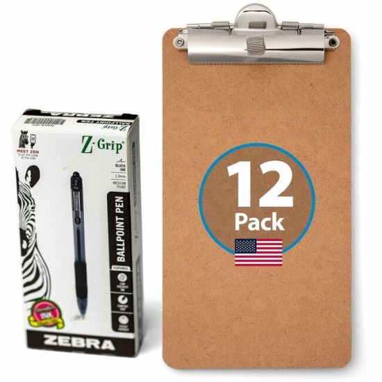 Officemate 83157 Receipt Clipboard, Top Clip, w/Pens, Top, 12pk 1