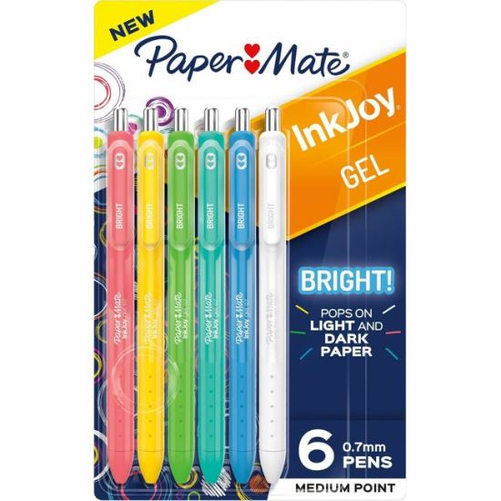 Paper Mate Inkjoy Gel Bright! Pens, Medium Point (0.7mm) 1