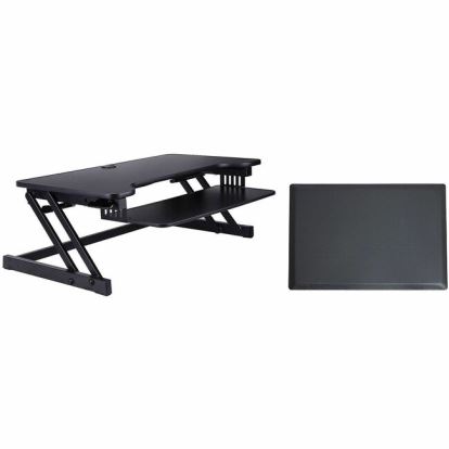 Rocelco Standing Desk Converter & Commercial-grade Anti-Fatigue Mat 1