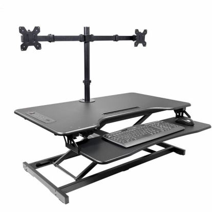 Rocelco Electric Desk Riser & Dual Monitor Mount 1