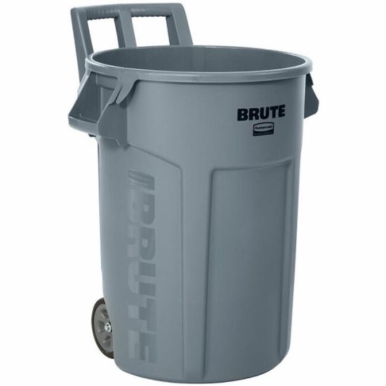 Rubbermaid Commercial Vented Wheeled BRUTE Container, 32 Gal Gray 1
