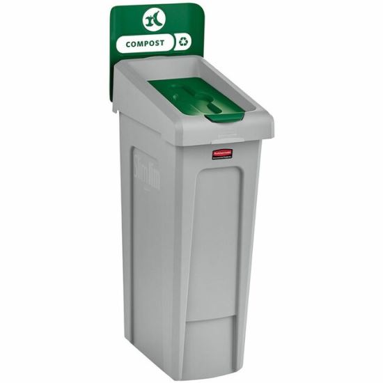 Rubbermaid Commercial Slim Jim Recycling Station 1-Stream Compost, 23 Gal 1