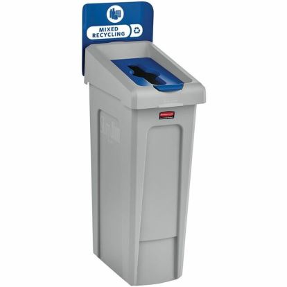 Rubbermaid Commercial Slim Jim Recycling Station 1-Stream Mixed Recycling, 23 Gal 1