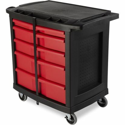 Rubbermaid Commercial 5 Drawer Mobile Work Center, Black 1