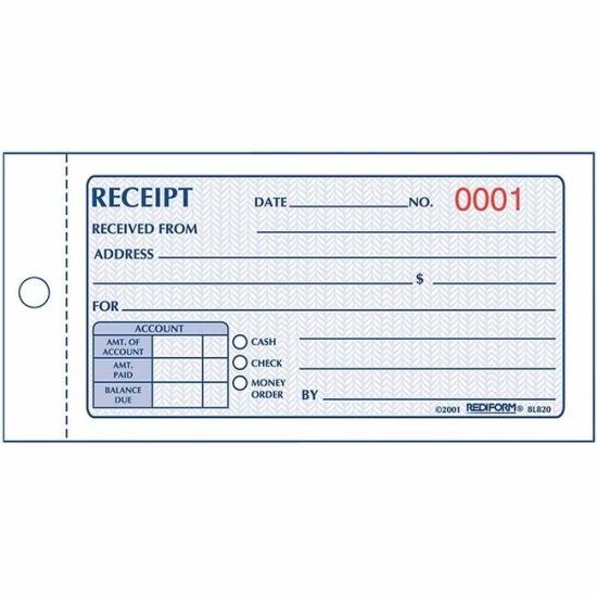 Rediform Money Receipt 2/Part Collection Forms 1