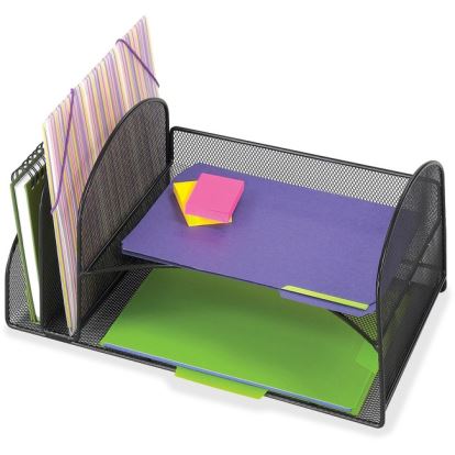 Safco Onyx 2 Upright/2 Tray Mesh Desk Organizer 1