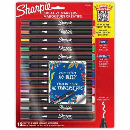 Sharpie Creative Markers, Water-Based Acrylic Markers, Bullet Tip 1