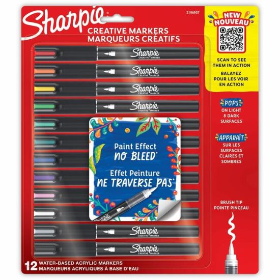 Sharpie Creative Markers, Water-Based Acrylic Markers, Brush Tip 1