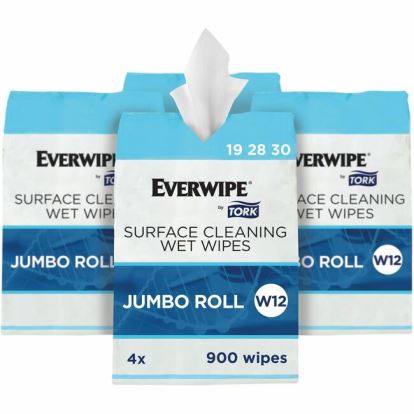TORK Everwipe Surface Cleaning Wet Wipe Jumbo Rolls White 4/900 1