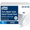 TORK Matic Soft Hand Towel Roll White with Blue Leaf H1 1
