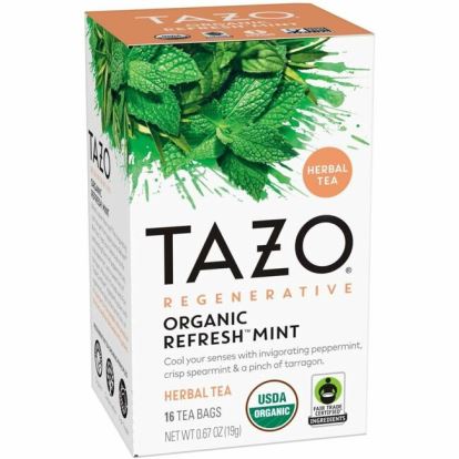 Tazo Regenerative Organic Refresh Mint Herbal Tea Bag 1
