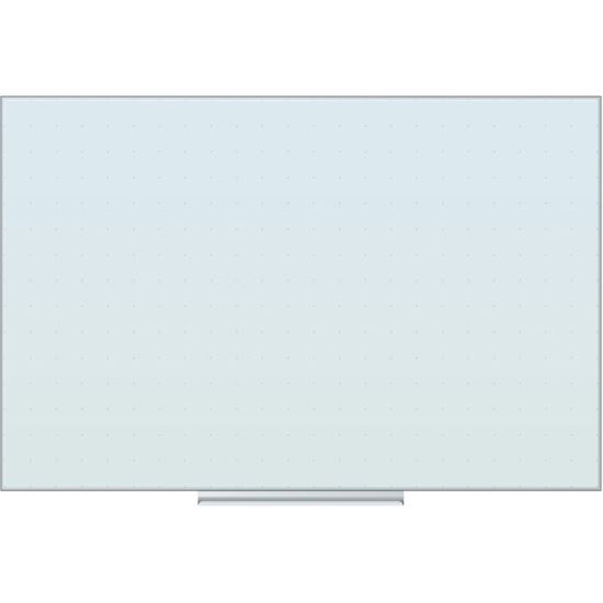 U Brands Floating Frameless Non-Magnetic Ghost Grid Glass Dry-Erase Board 1