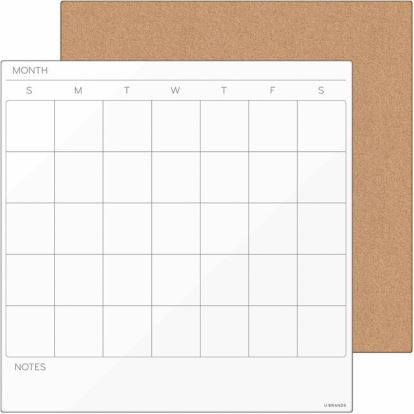 U Brands Tile Board Value Pack Frameless Dry-Erase Calendar & Corkboard 1
