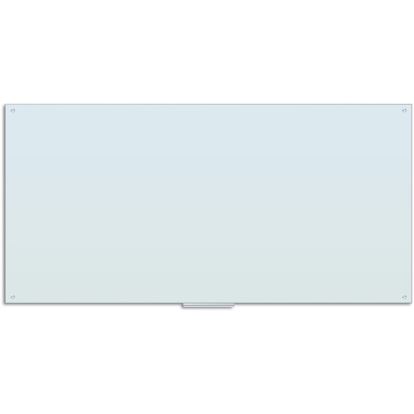 U Brands Magnetic Glass Dry-Erase Board, 96" X 47" , White Frosted Surface, Frameless 1