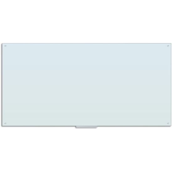 U Brands Magnetic Glass Dry-Erase Board, 96" X 47" , White Frosted Surface, Frameless 1
