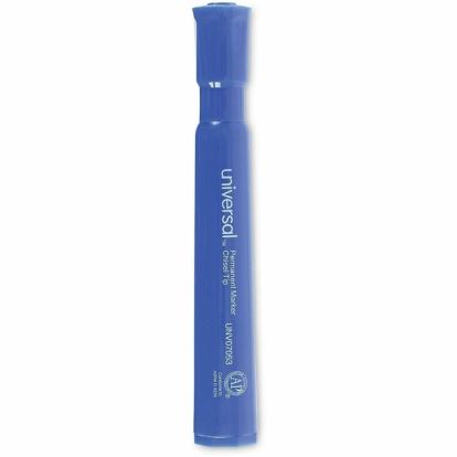 Universal Chisel Tip Permanent Marker, Broad Chisel Tip, Blue, Dozen 1