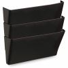 Universal Wall File Pockets, 3 Sections, Letter Size,13" x 4.13" x 14.5" , Black, 3/Pack 1