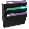 Universal Wall File Pockets, 3 Sections, Letter Size,13" x 4.13" x 14.5" , Black, 3/Pack 2