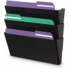Universal Wall File Pockets, 3 Sections, Letter Size,13" x 4.13" x 14.5" , Black, 3/Pack 3