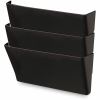 Universal Wall File Pockets, 3 Sections, Letter Size,13" x 4.13" x 14.5" , Black, 3/Pack 4